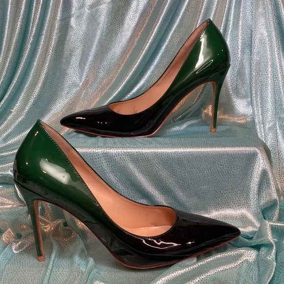 Size 10 super sexy‎ spike heels in ombré green. Tiny skinny spikes! Ohh-la-la 5 - Picture 2 of 6